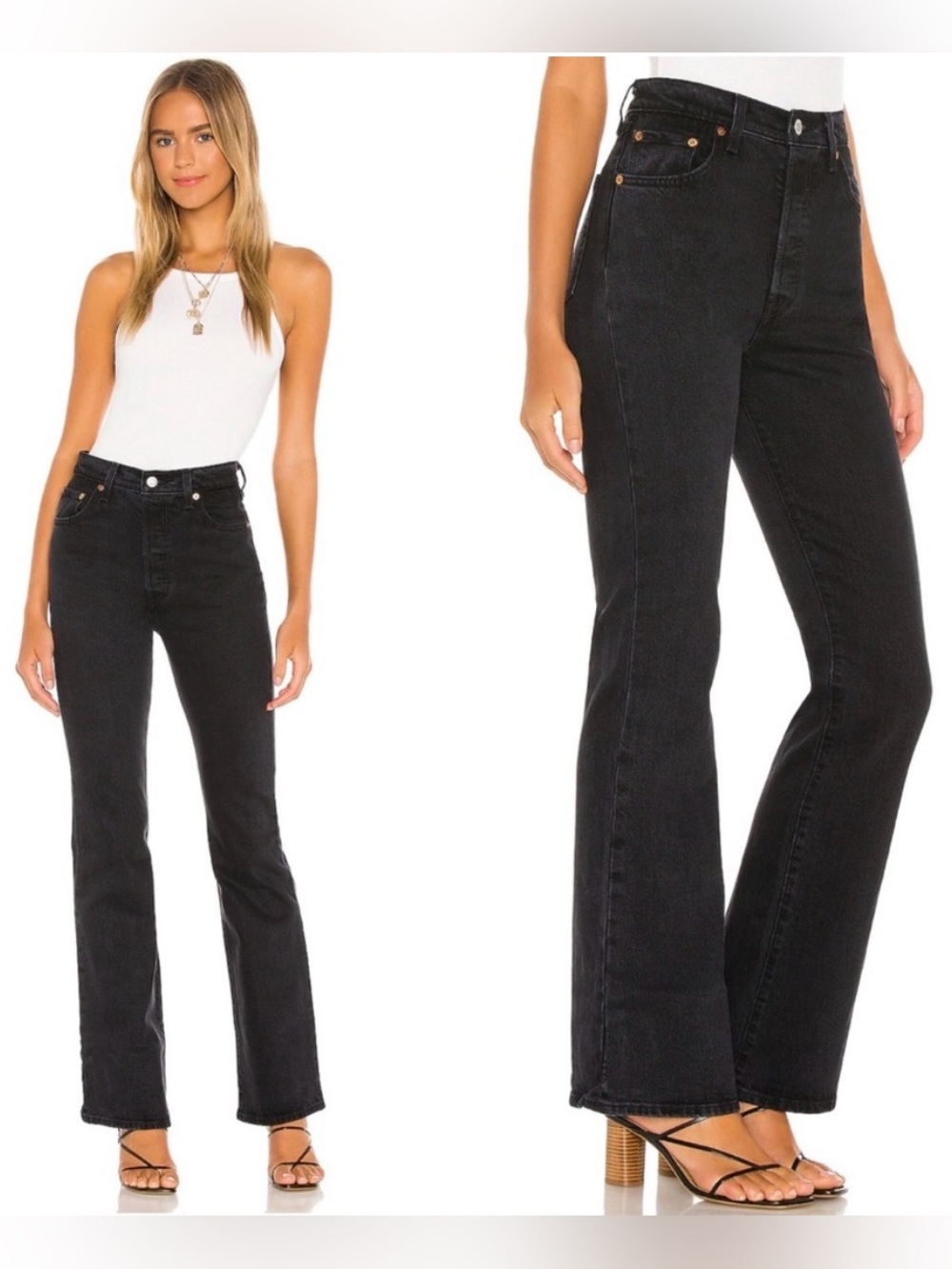 LEVI’S Premium Ribcage Boot Jeans in Black Lake Wash Size 29